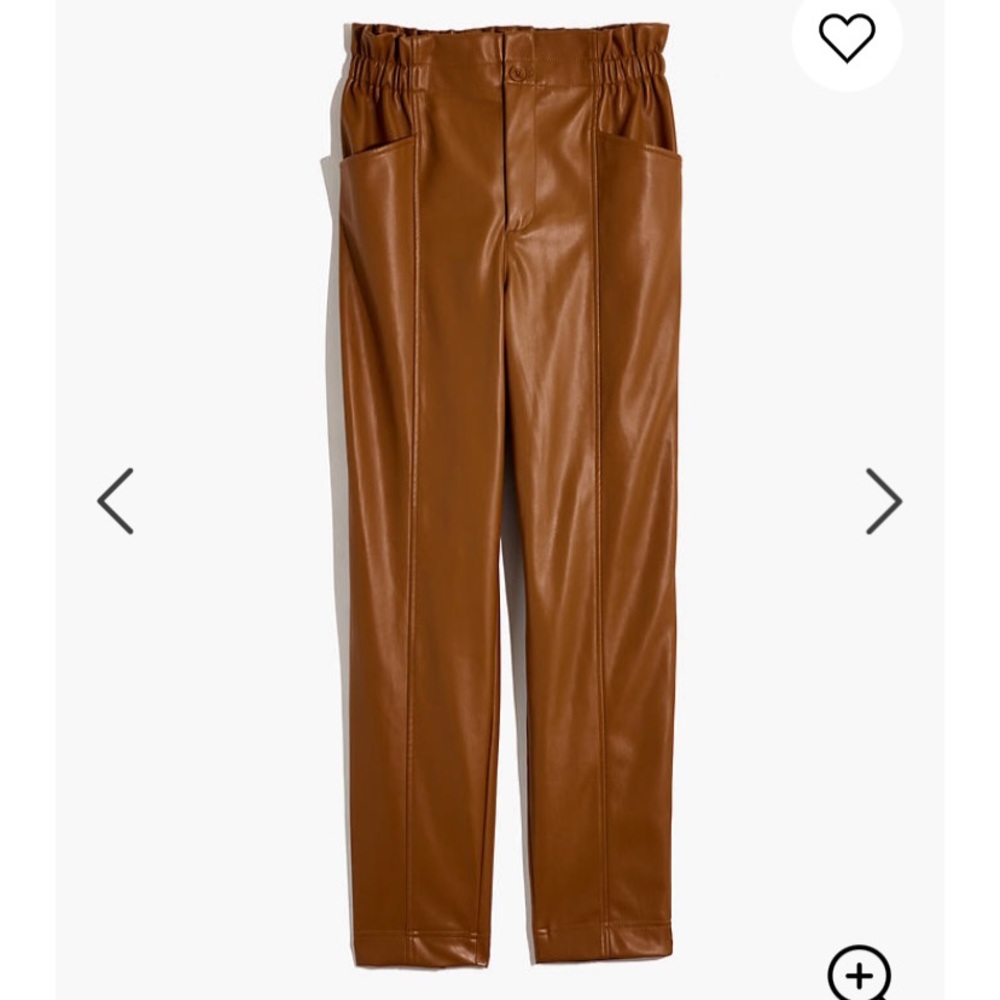 NWT Leather Pull-On Paperbag Pants